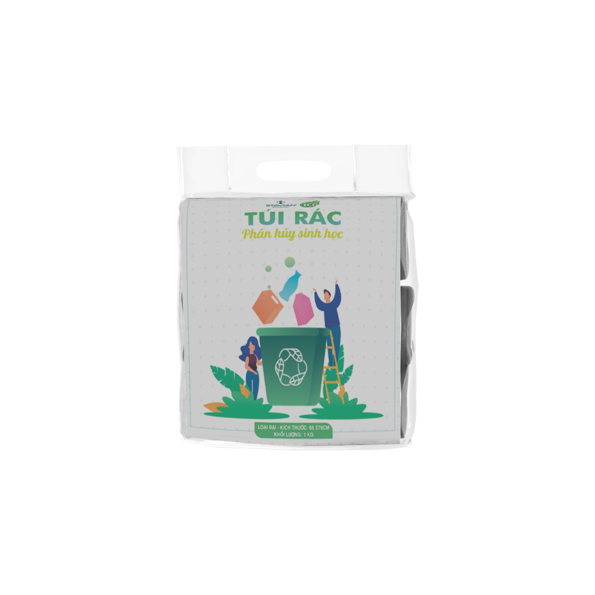 GREEN ECO biodegradable back garbange bags 65x78cm